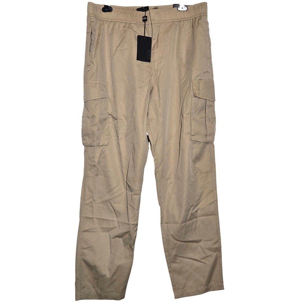 CSG Mens Cargo Everett Pants Standard Fit Tapered Leg Large NWT Gorp Utility
